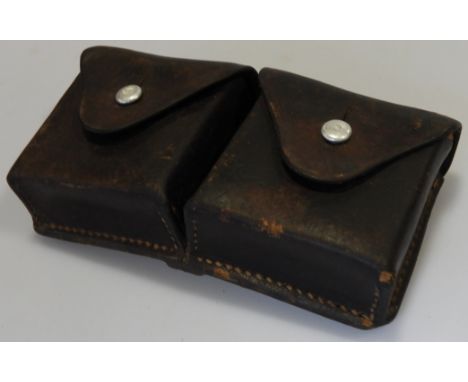SWISS ARMY DOUBLE LEATHER AMMO POUCH A.SCHALLER 1943 