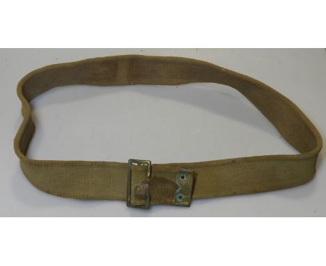 ARMY ISSUE SMALL HESSIAN BELT & BRASS BUCKLE 