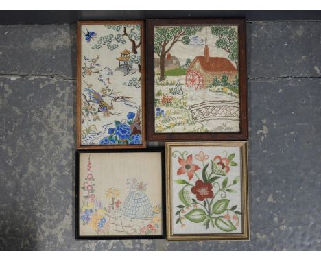 4 SMALL TAPESTRY PICTURES 
