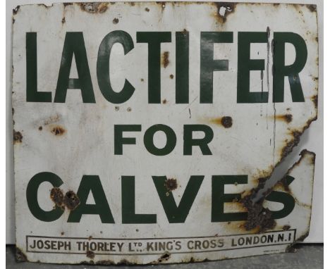 ENAMEL SIGN - LACTIFER FOR CALVES 32X27' 
