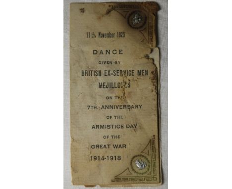 1925 7th ANNIV ARMISTACE DANCE TICKET 
