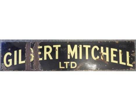 ENAMEL SIGN - GILBERT MITCHELL LTD 60X13' 