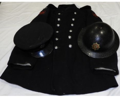 DEVON COUNTY FIRE SERVICE TUNIC 1942, HELMET & CAP 