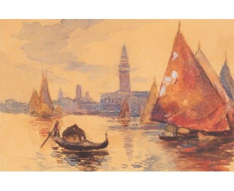 English School/On the Grand Canal/watercolour, 9cm x 13cm/together with a still life, a watercolour of a long-tailed tit and 