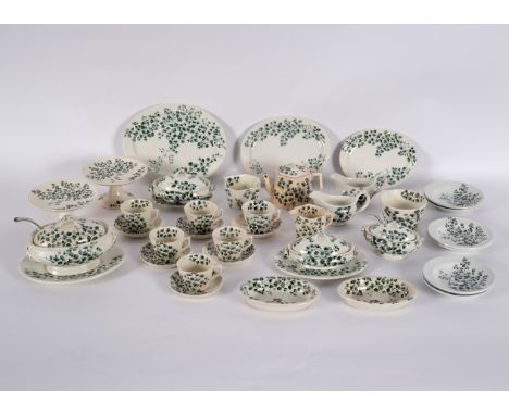 A Ridgeways doll's dinner service of Maidens Hair Fern pattern in green and white, of eighty-five pieces, comprising various 