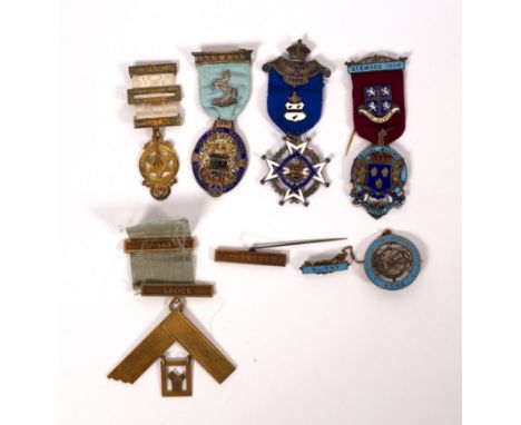 A Victorian 18ct gold Masonic jewel for Alexandra Lodge, of set square design inscribed 'Alexandra Lodge No 993, Presented by