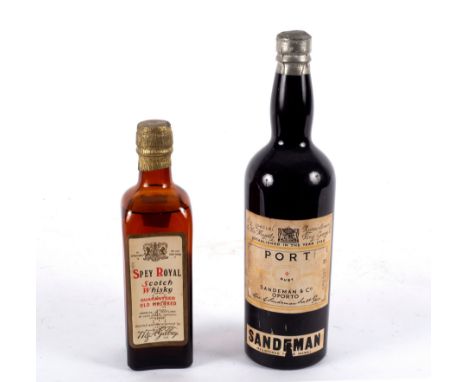 A bottle of Spey Royal Scotch Whisky, circa 1940, bottled by W &amp; A Gilbey Ltd., by Appointment to the late George V and a