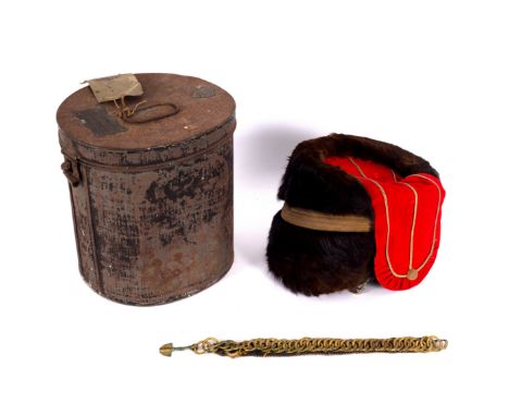 A Royal Hussars Army helmet late of Colonel Harvey Alexander DSO, Brevet Colonel in the 10th Hussars in the Boer War, the jap