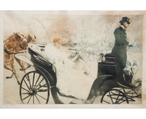 Edgar Chahine (French, 1874-1947)/La Promenade/signed in pencil/limited edition print 2/50, 46cm x 66cm