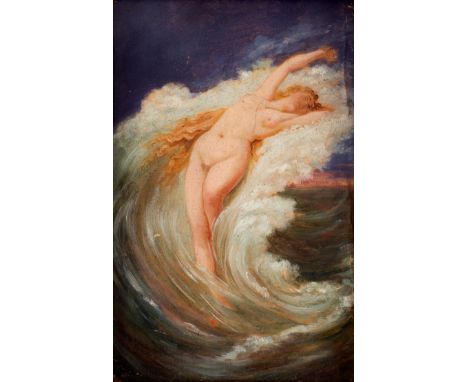 19th Century/Sea Nymph/oil on paper laid on panel, 15cm x 10cm