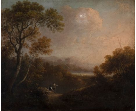 19th Century English School/Landscape Through Trees/oil on panel, 33.5cm x 22.5cm and/Attributed to Thomas Sutcliffe/Classica