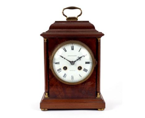 A mahogany arched mantel clock, circa 1920, 25cm high