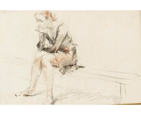 Valeriy Gridnev (Russian, born 1956)/Break Time, Ballerina Taking a Rest/pencil and watercolour, 18cm x 27cm/together with tw