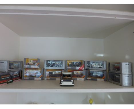 Twelve Corgi model vehicles, all boxed, one Eddie Stobart and Mini