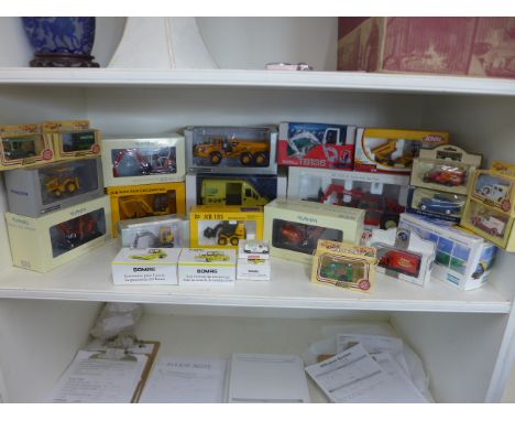 A selection of model vehicles and diggers  - all models boxed 