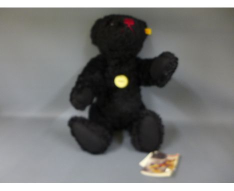 A black Mohair Steiff classic teddy bear with growler - Height 45cm