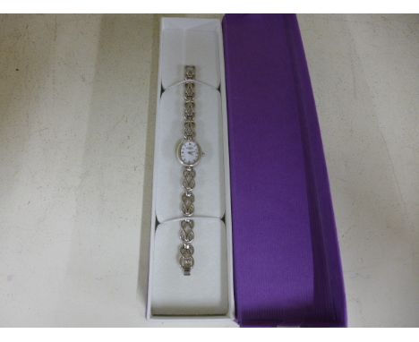 A Sterling silver Rotary Ladies Quartz watch Condition report: Working order 