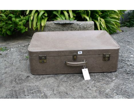 A vintage vinyl travelling suitcase.* Please Note: A further 500 lots from this sale (which are not available for live biddin