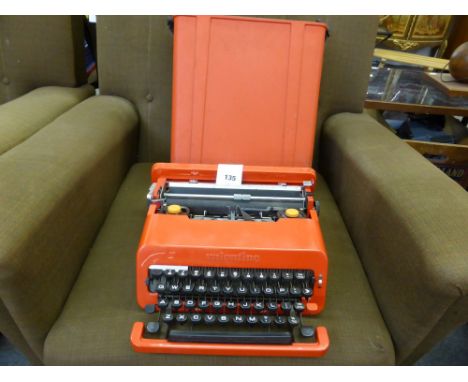 A c1970's cased Olivetti Valentine portable typewriter.* Please Note: A further 500 lots from this sale (which are not availa