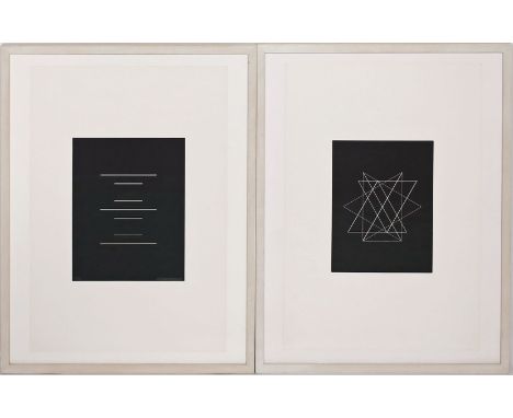 Erber, Wolfram (1939 Berlin 2020) Zwei Arbeiten ohne Titel. Siebdrucke, einmal re. mit Bleistift sign. und dat. (19)72 sowie 