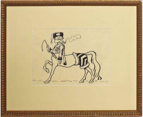 D'Ache, Caran eigentlich Emmanuel Poiré (1858/1859 Moskau - Paris 1909) Karikatur eines Russen als Zentaur. Feder/Tuschezeich