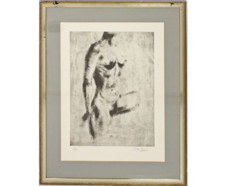 Breker, Arno (1900 Elberfeld-Düsseldorf 1991) Stehender, weiblicher Akt. Lithographie, re. u. mit Bleistift sign. und li. u. 