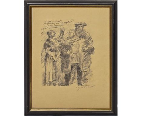 Corinth, Lovis (1858 Tapiau-Zandvoort 1925) Luther und die Fürsten. Lithographie, re. u. mit Bleistift sign. Blattmaß ca. 36x