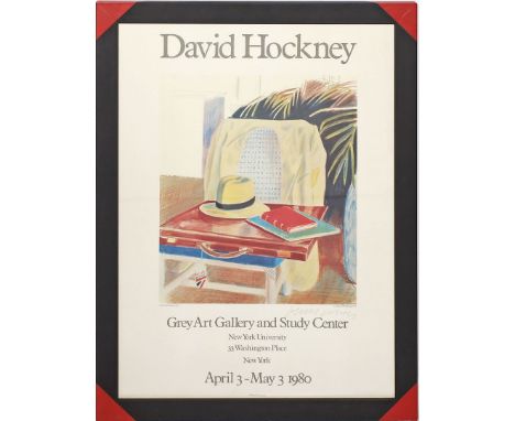 Hockney, David (geb. 1937 Bradford) Handsigniertes Plakat "Grey Art Gallery and Study Center, New York". Farboffset, re. u. h