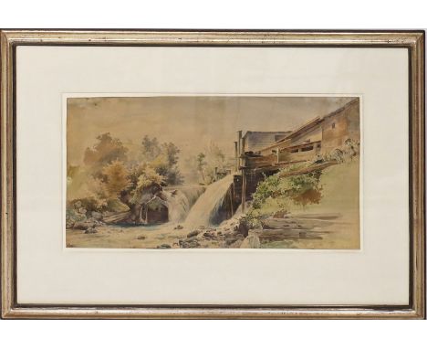 Doll, Anton (1826 München 1887) wohl "Mühle...", so re. u. betitelt und dat. 1856. Aquarell/Papier (altersbedingt l. fleckig)