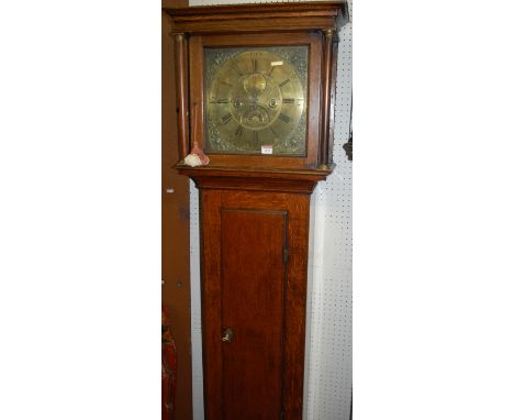 William Midgeley of Sheffield - 18th century oak longcase clock, the 12¼" square brass dial signed and numbered 159, having c