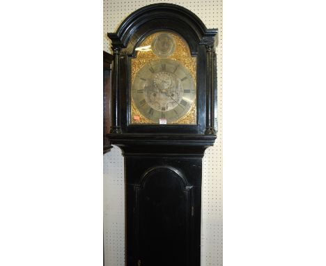 A George III ebonised longcase clock by John Pratt of Sawbridgeworth, the arched dial with internal chapter ring, strike/sile