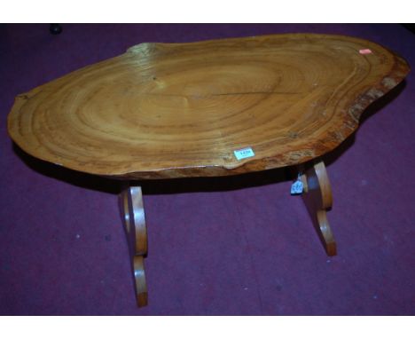 An elm sectional tree trunk low occasional table