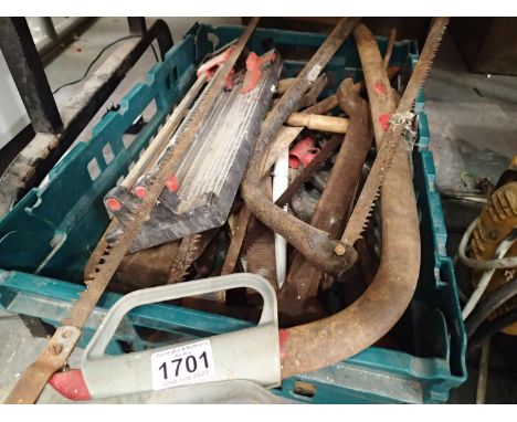 Mixed hand tools including bow saws. Not available for in-house P&amp;P, contact Paul O'Hea at Mailboxes on 01925 659133 