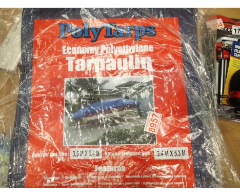 New and unused multi purpose tarpaulin, 3.5 x 5.4 metres. P&amp;P Group 1 (£14+VAT for the first lot and £1+VAT for subsequen