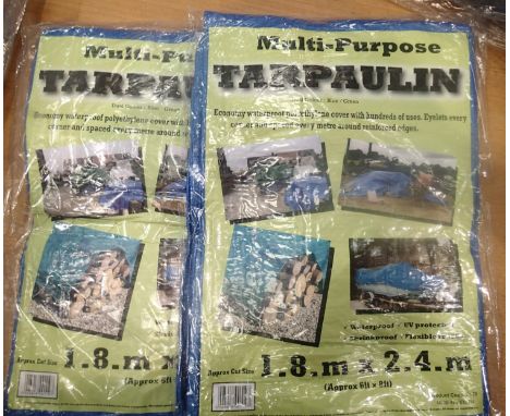 Two new and unused multi purpose tarpaulin, 1.8 x 2.4 metres. P&amp;P Group 1 (£14+VAT for the first lot and £1+VAT for subse