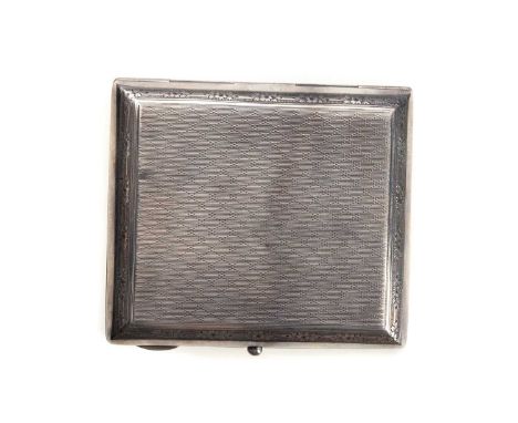 GEORGE V SILVER CIGARETTE CASE, CHARLES COOKE, CHESTER 1919 Art Deco design, of oblong form with engine turned covers and flo