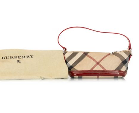 BURBERRY 'BAGUETTE' BAG, in a supernova cheque, in dust bag23cm longBag is showing some light staining to the light leather, 