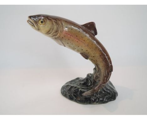 A Beswick model of a leaping trout, with impressed number to base 1032