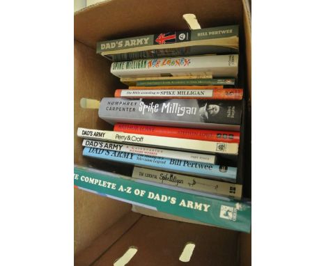 A small collection of books on 20th century comedy including Spike Milligan, Dads Army, etc