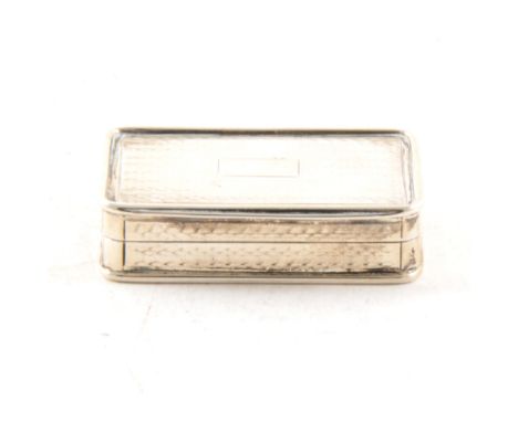 Silver vinaigrette, by Nathaniel Mills, Birmingham 1834, rectangular form with engine turning, gilt interior with a grille, 4