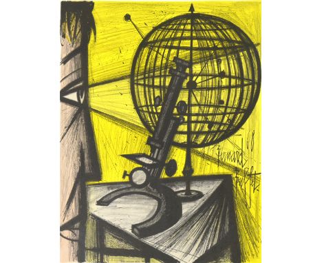 Bernard Buffet, Microscope, signed in pencil, colour lithograph, artist proof, 55 x 41 cm.