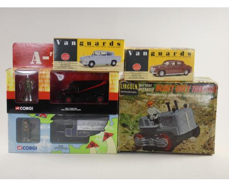 A Corgi A-Team Diecast van and figure set (cc87502), together with a Corgi Thornycoft Van with Mr Jones Figure (09002) plus a