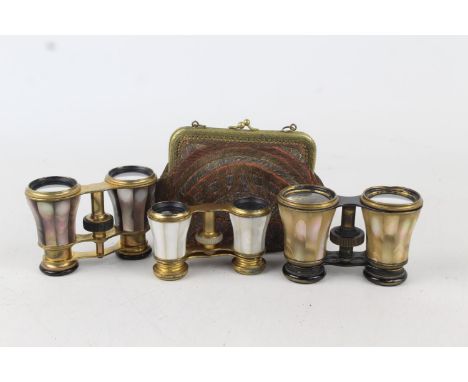 Iris Paris Brass &amp; Mother Of Pearl Opera Glasses Purple Tones Brass Mother Of Pearl Opera Glasses Unbranded Brass &amp; M