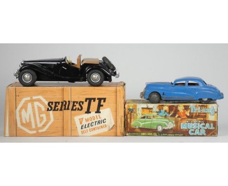 Tri-ang No.2 Minic Musical Car (boxed), together with a Victory model car MG series TF. (2) 