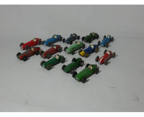 A collection of motor racing die-cast models, to include- Corgi B.R.M, The Crescent Toy Company Ferrari 2.5 litre, Dinky  H.W
