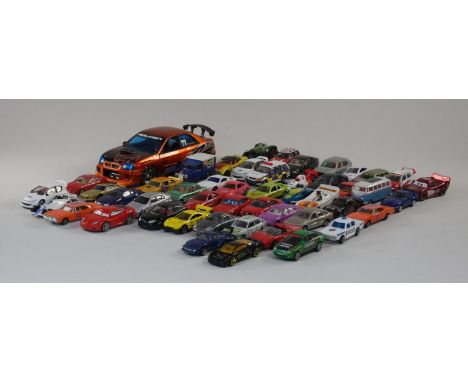 A collection of play worn, die-cast model cars to include- Corgi, Hot Wheels, Matchbox and others 