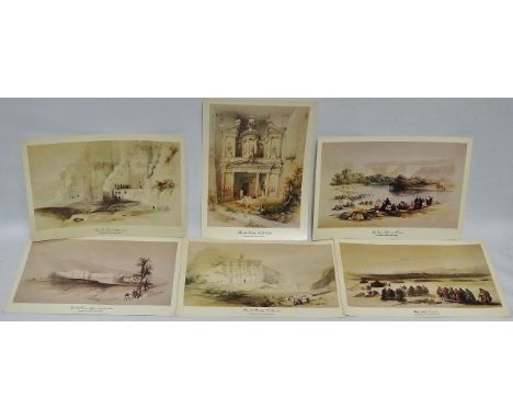 After David Roberts The Tomb At Petra Lithograph Picture size 25 x 34cm Together with five other similar views
