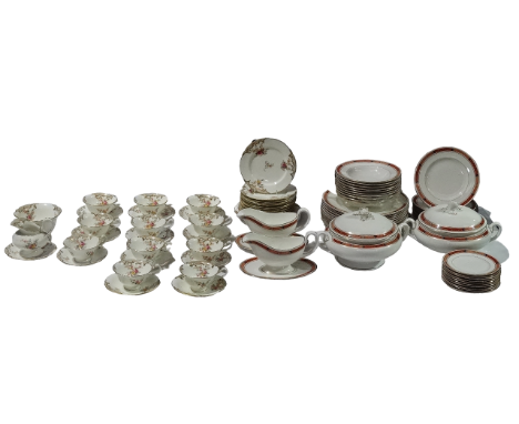 A Royal Worcester part dinner service - 'Beaufort' pattern, comprising ten large plates, diameter 27cm, nine medium side plat