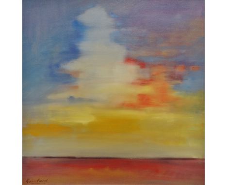 DAVID GAINFORD 20th/21st Century British Seascape Evening Light I Oil on canvas Signed lower left Framed Picture size 50 x 50
