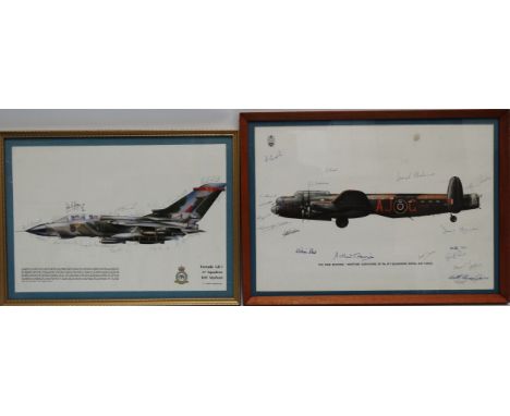 Keith BROOMFIELD British 20th Century Lancaster of 617 Squadron Lithograph Signed by former WWII aircrew, including Leonard C